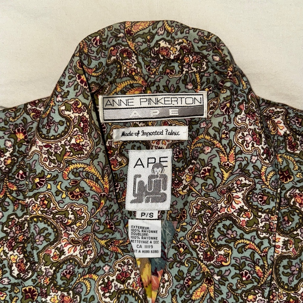 Vintage 1980s Anne Pinkerton two piece set - slouchy paisley jacket + trousers